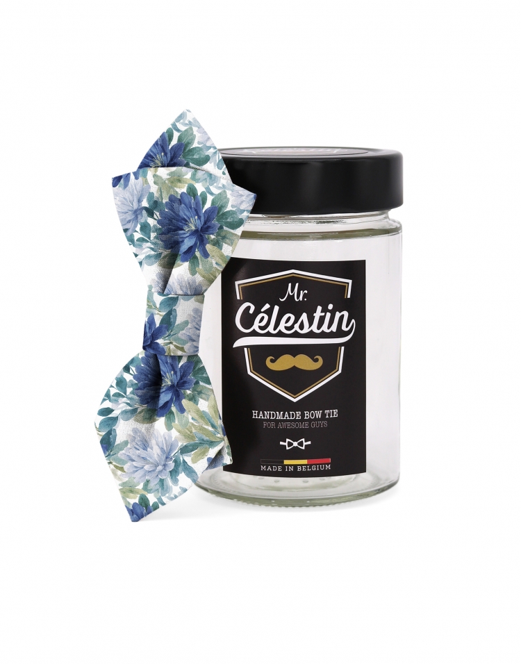 SANDTON - NOEUD PAPILLON FLEURI - DIAMOND - BLEU & PETROLE