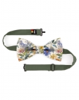 HOLANG - FLORAL BOW TIE - CLASSIC - GREEN, BLUE & PINK