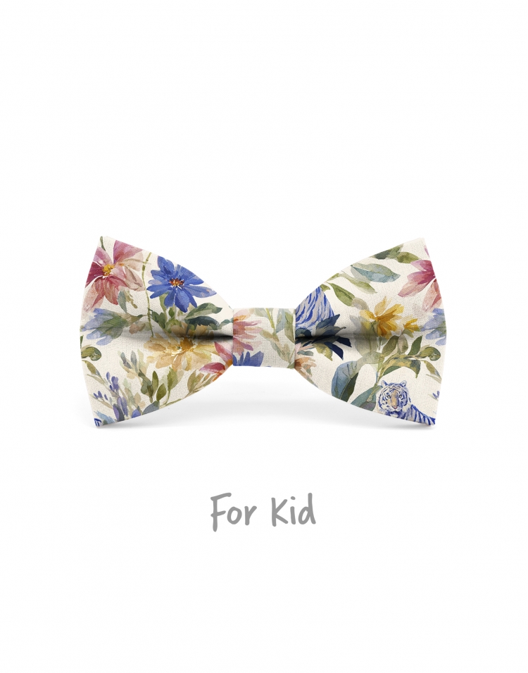 HOLANG - NOEUD PAPILLON ENFANT ou ADO - VERT, BLEU & ROSE