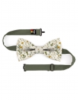 HAMPSTEAD - FLORAL BOW TIE - CLASSIC - BEIGE & KHAKI