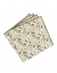 HAMPSTEAD - FLORAL POCKET SQUARE - BEIGE & KHAKI