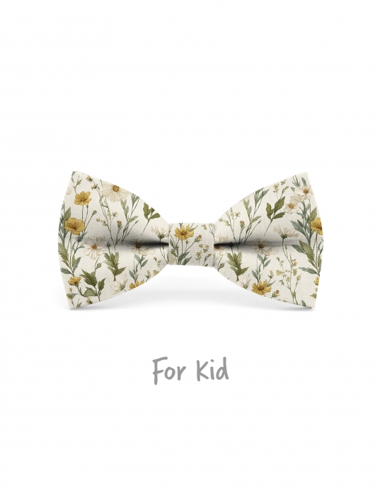 HAMPSTEAD - KID or TEEN BOW TIE - BEIGE & KHAKI