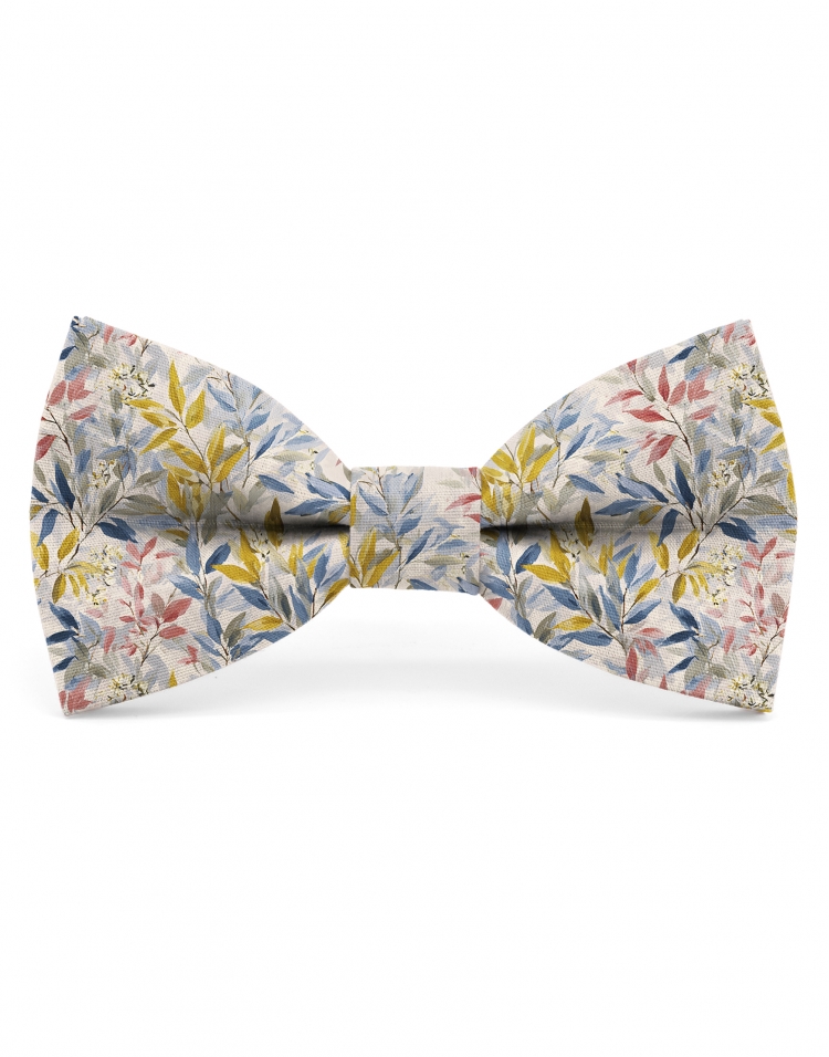 NASSIM - FLORAL BOW TIE - CLASSIC - BLUE, PINK & YELLOW