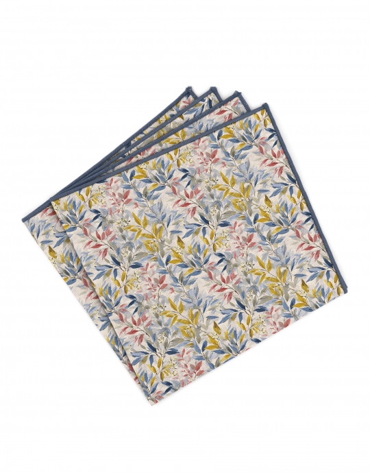 NASSIM - POCHETTE FLEURIE - BLEU, ROSE & JAUNE