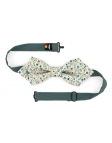 LEEDON - FLORAL BOW TIE - DIAMOND - TEAL & BEIGE
