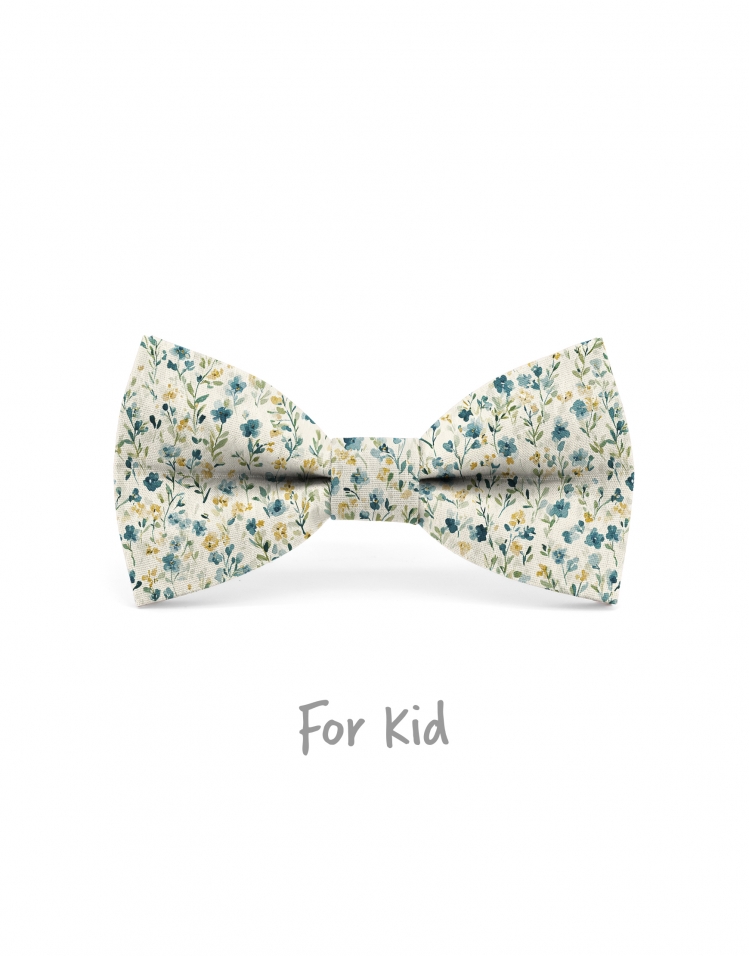 LEEDON - NOEUD PAPILLON ENFANT ou ADO - PETROLE & BEIGE