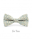 LEEDON - KID or TEEN BOW TIE - TEAL & BEIGE