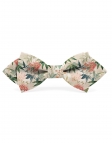 AZABU - FLORAL BOW TIE - DIAMOND - CORAL ORANGE & GREEN