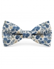 ROPPONGI - FLORAL BOW TIE - CLASSIC - BLUE & BEIGE