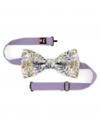 KEPPEL - NOEUD PAPILLON FLEURI - CLASSIC - BLEU, KAKI & MAUVE