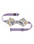 KEPPEL - FLORAL BOW TIE - DIAMOND - BLUE, KHAKI & MAUVE
