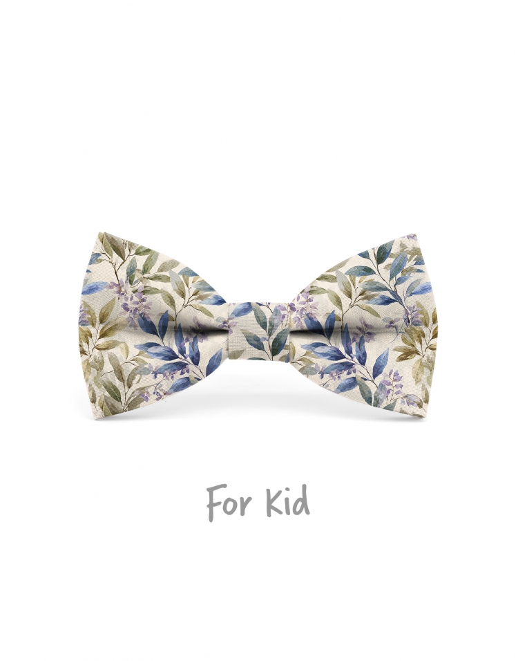 KEPPEL - KID or TEEN BOW TIE - BLUE, KHAKI & MAUVE