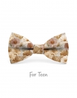 EATON - KID or TEEN BOW TIE - BEIGE & TERRACOTTA