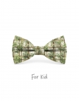 SHIJO - KID or TEEN BOW TIE - GREEN & BEIGE
