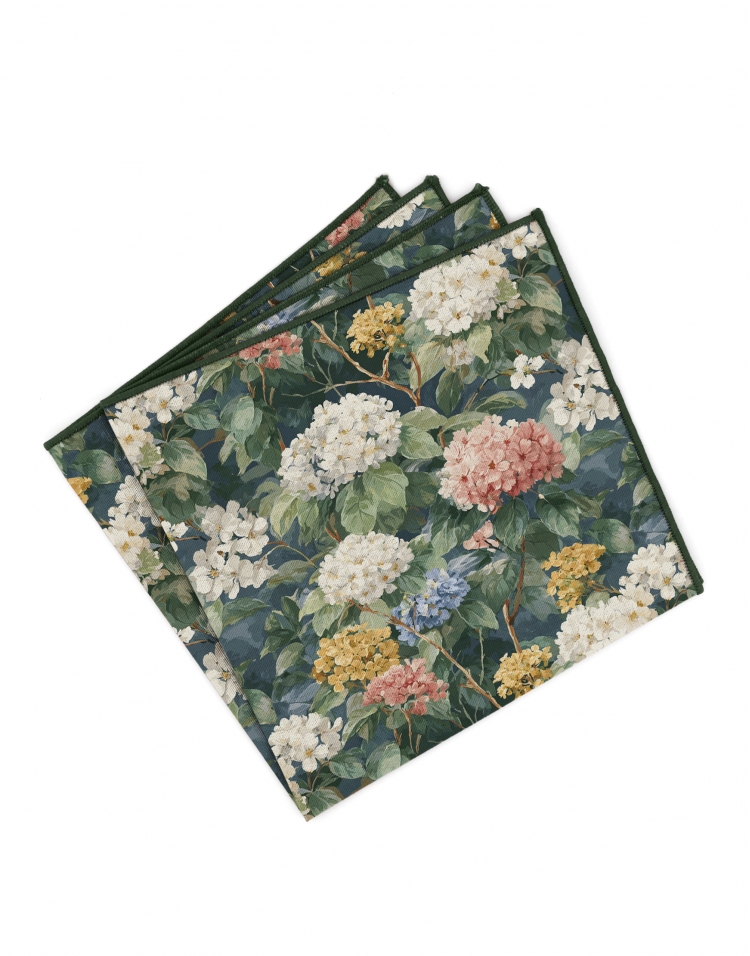 ROKKO - BLOEMEN POCHET - GROEN, BLAUW, ROZE & GEEL