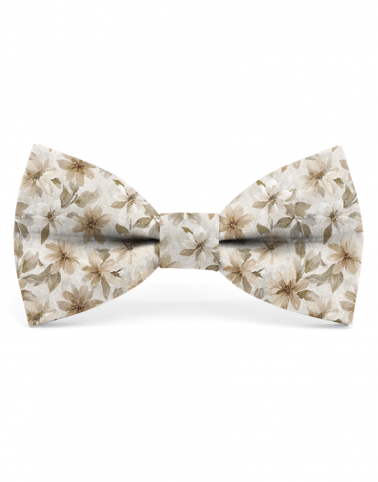 CHAMPEL - FLORAL BOW TIE - CLASSIC - BEIGE