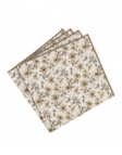 CHAMPEL - FLORAL POCKET SQUARE - BEIGE