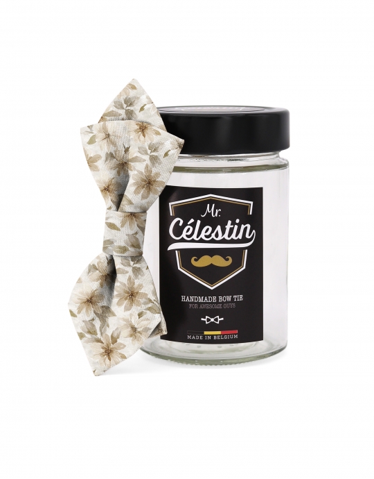 CHAMPEL - NOEUD PAPILLON FLEURI - DIAMOND - BEIGE