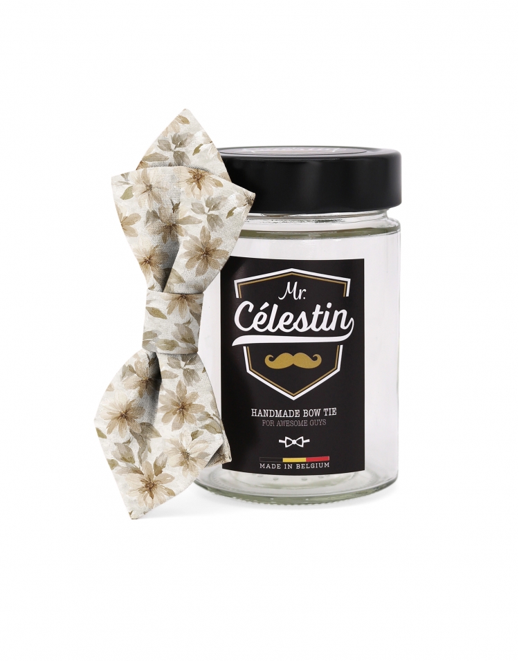 CHAMPEL - NOEUD PAPILLON FLEURI - DIAMOND - BEIGE