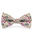 MINATO - FLORAL BOW TIE - CLASSIC - FUCHSIA, GREEN & KHAKI