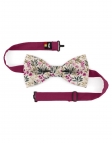 MINATO - FLORAL BOW TIE - CLASSIC - FUCHSIA, GREEN & KHAKI