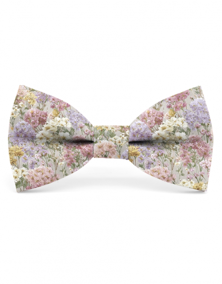 BELLEVUE - NOEUD PAPILLON FLEURI - CLASSIC - ROSE, MAUVE & JAUNE