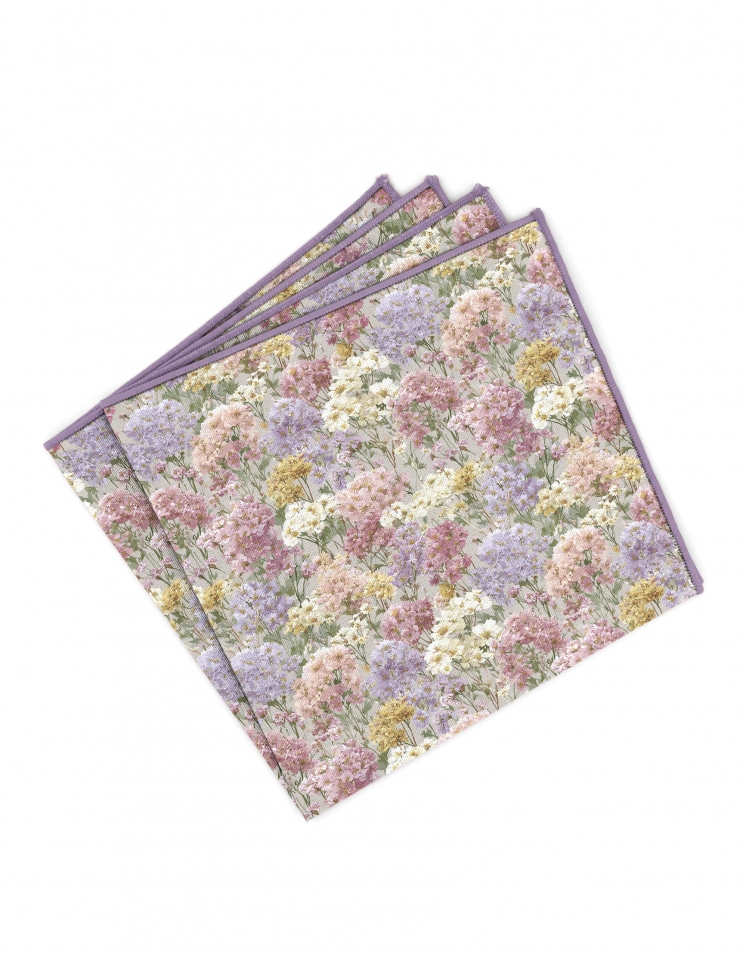 BELLEVUE - BLOEMEN POCHET - ROZE, MAUVE & GEEL