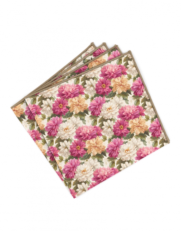 YORKVILLE - POCHETTE FLEURIE - ROSE, ORANGE & BLANC