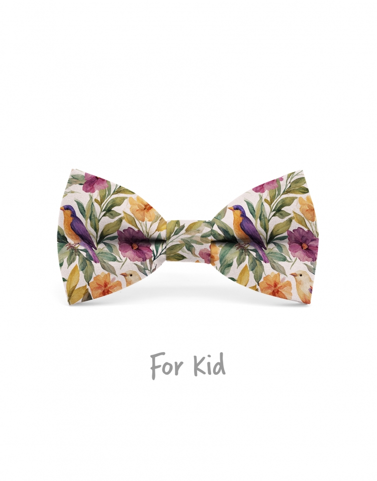 SENTOSA - KID or TEEN BOW TIE - PINK, ORANGE & WHITE