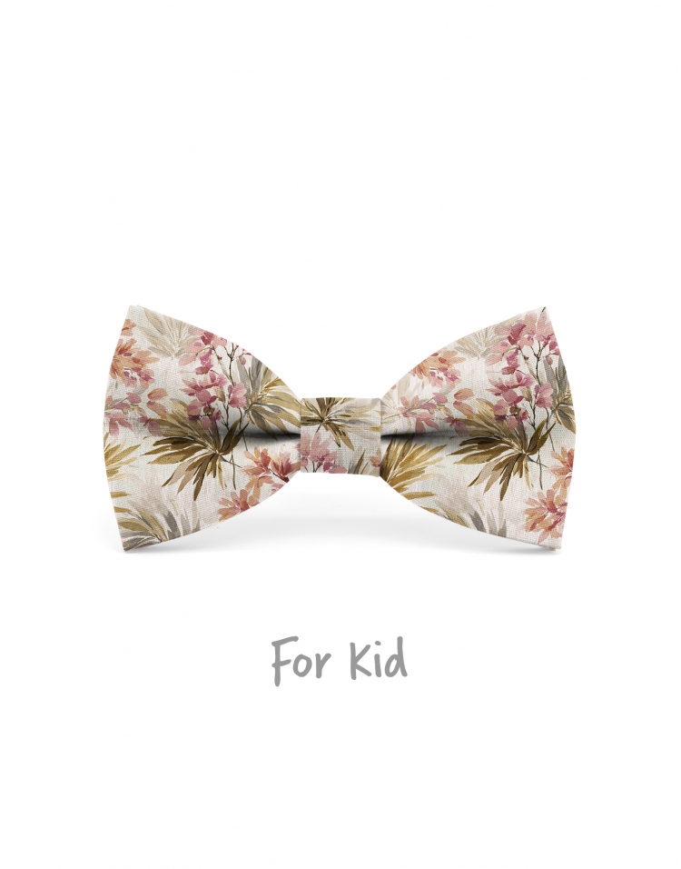 MORALEJA - NOEUD PAPILLON ENFANT ou ADO - BEIGE & VIEUX ROSE