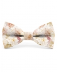 HIROO - NOEUD PAPILLON FLEURI - CLASSIC - BEIGE & ROSE PALE