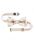 HIROO - FLORAL BOW TIE - CLASSIC - BEIGE & LIGHT PINK