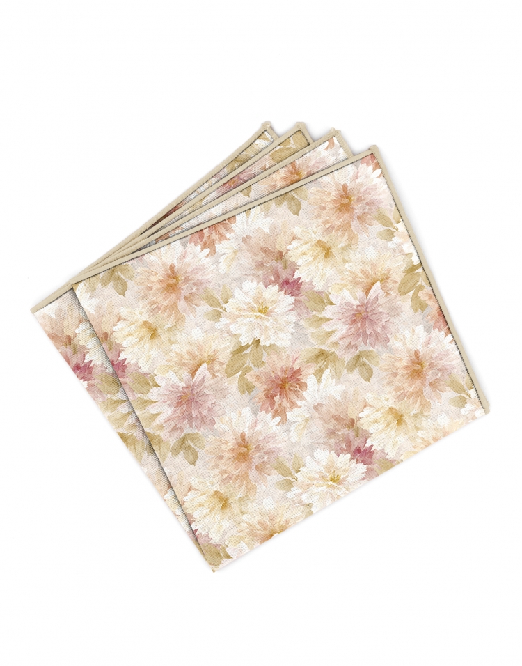 HIROO - BLOEMEN POCHET - BEIGE & LICHTROZE
