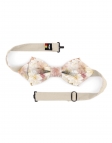 HIROO - FLORAL BOW TIE - DIAMOND - BEIGE & LIGHT PINK