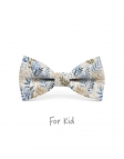 MEGURO - KID or TEEN BOW TIE - BLUE & BEIGE