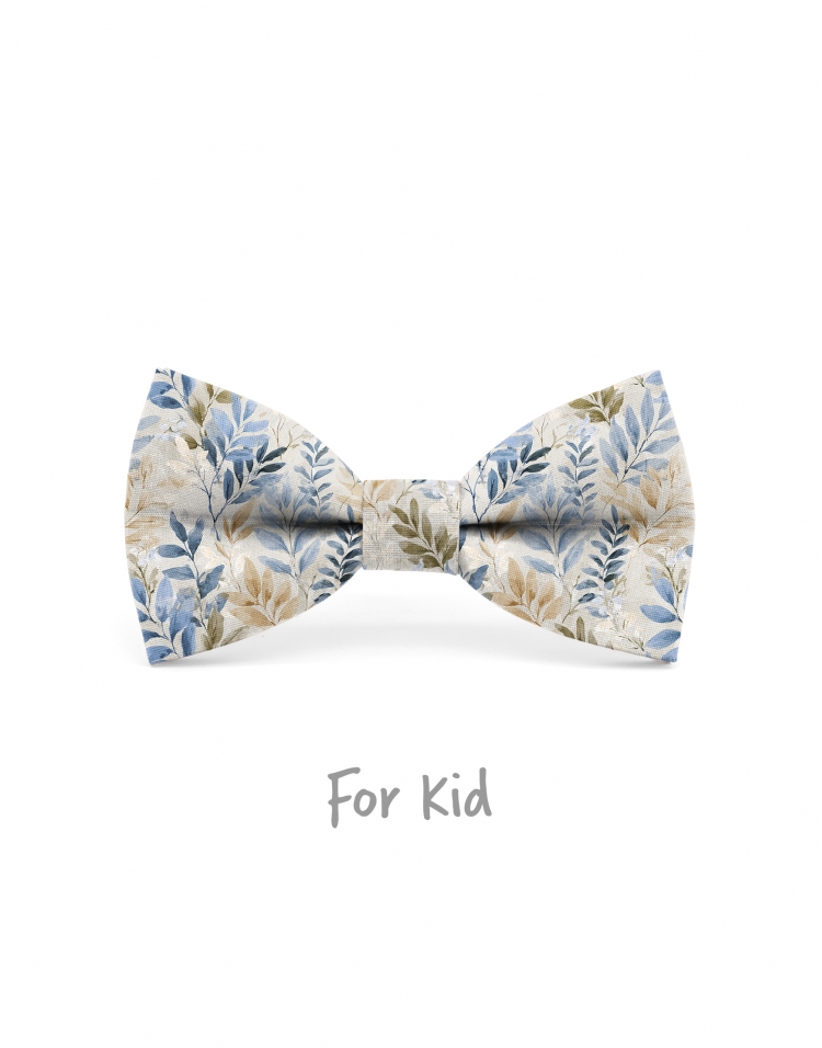 MEGURO - NOEUD PAPILLON ENFANT ou ADO - BLEU & BEIGE