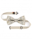 BELGRAVIA - NOEUD PAPILLON FLEURI - CLASSIC - BLEU & BEIGE