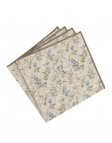 BELGRAVIA - FLORAL POCKET SQUARE - BLUE & BEIGE