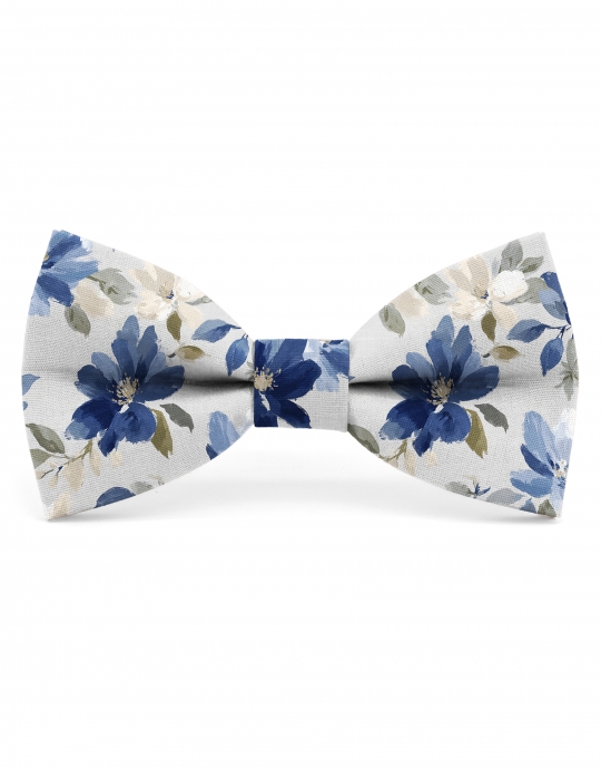HAYAMA - NOEUD PAPILLON FLEURI - CLASSIC - BLEU