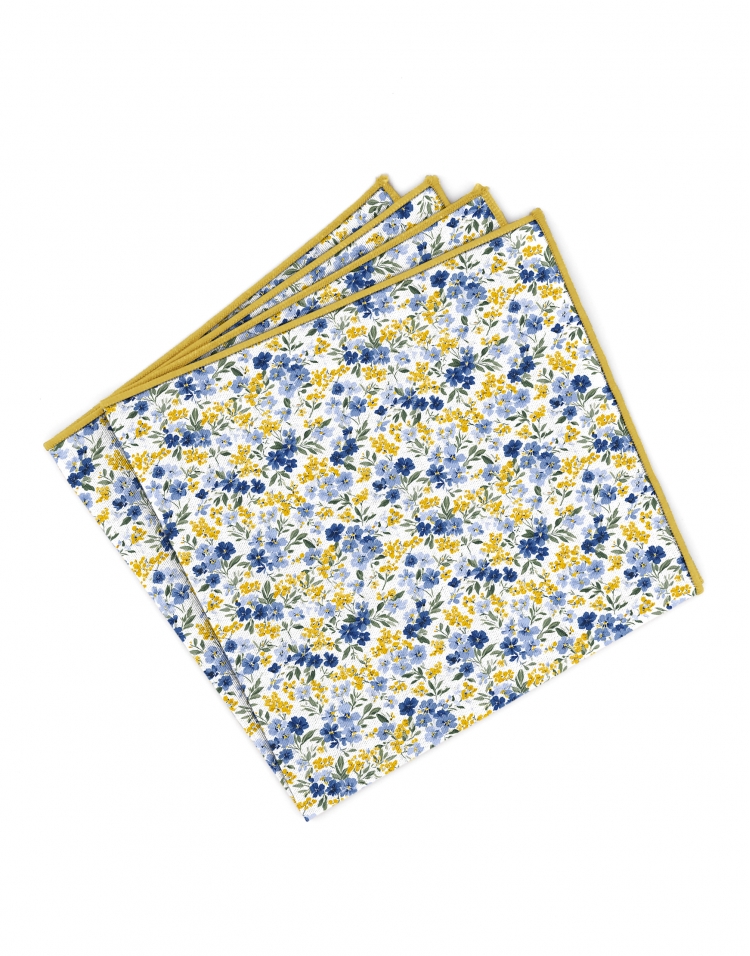 VISO - BLOEMEN POCHET - BLAUW & GEEL