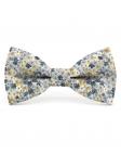 BARNES - FLORAL BOW TIE - CLASSIC - BLUE & BEIGE