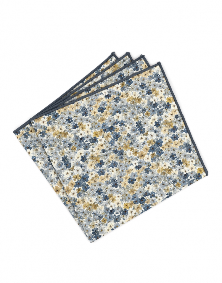 BARNES - BLOEMEN POCHET - BLAUW & BEIGE