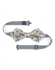 BARNES - FLORAL BOW TIE - DIAMOND - BLUE & BEIGE