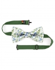 BELAIR - NOEUD PAPILLON FLEURI - CLASSIC - BLEU & VERT