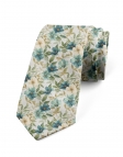 MAYFAIR - FLORAL TIE - TEAL & BEIGE