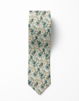 MAYFAIR - FLORAL TIE - TEAL & BEIGE
