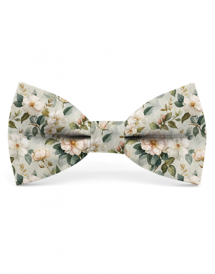 FOCH - FLORAL BOW TIE - CLASSIC - GREEN & PEACH