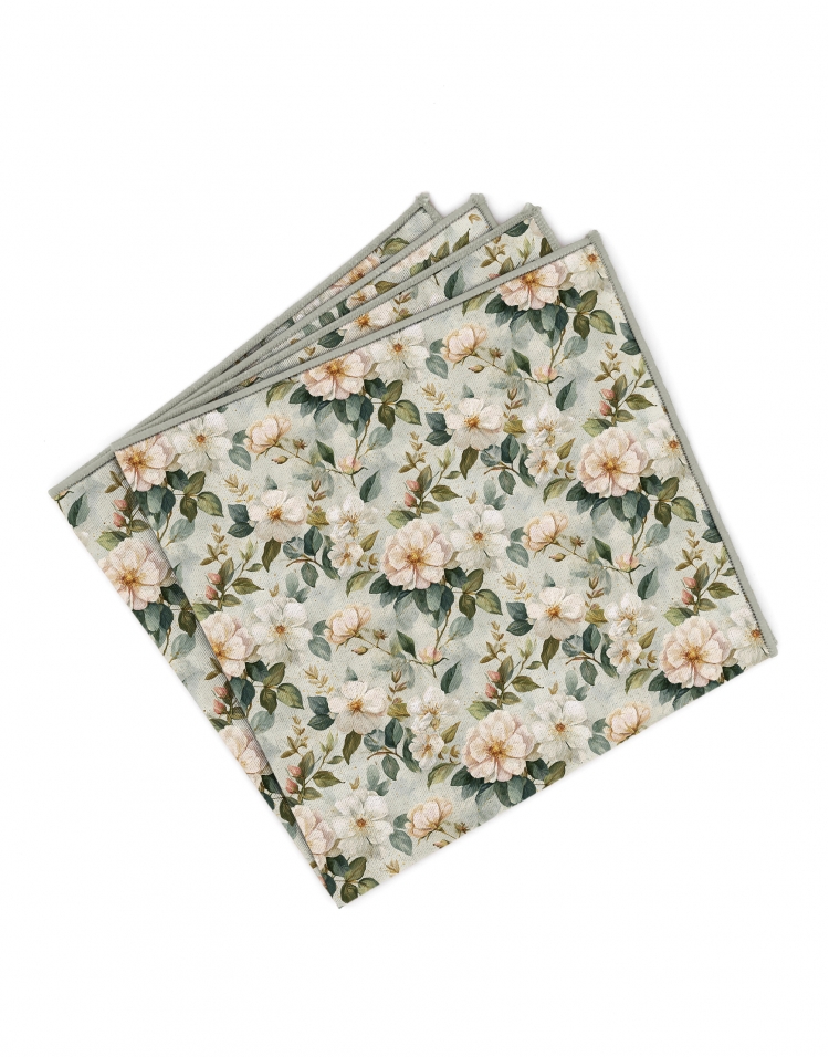 FOCH - BLOEMEN POCHET - GROEN & PEACH