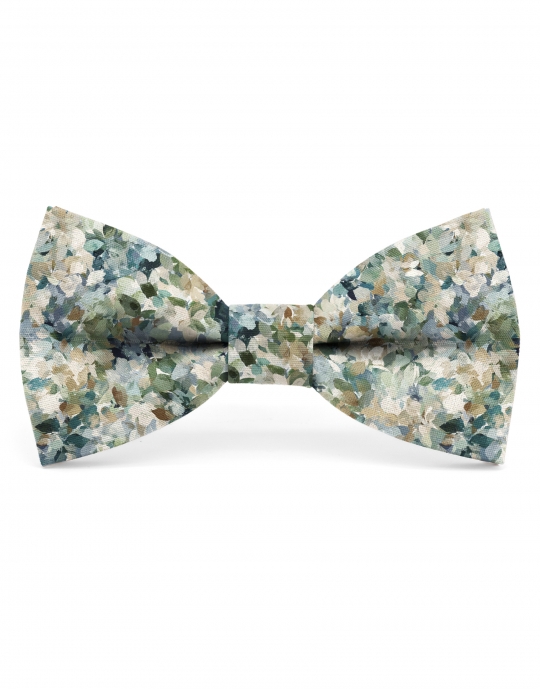 BANPO - FLORAL BOW TIE - CLASSIC - TEAL & BEIGE