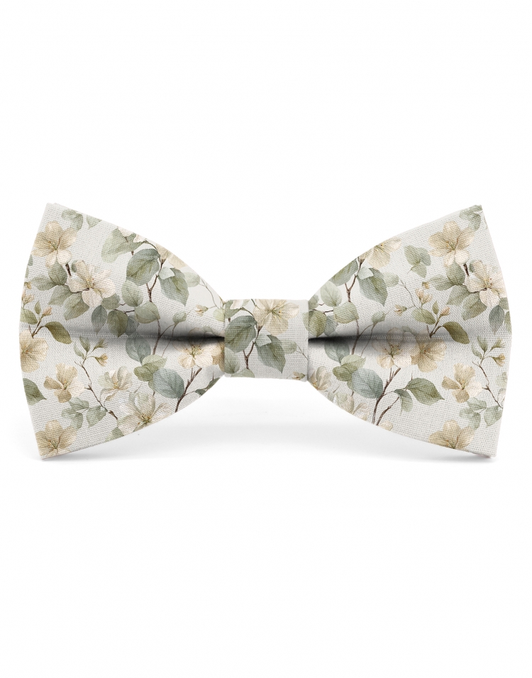 WESTMOUNT - NOEUD PAPILLON FLEURI - CLASSIC - VERT SAUGE & BEIGE